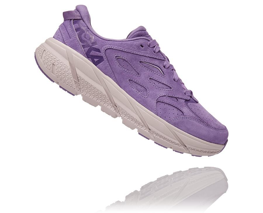 Hoka One One Yürüyüş Ayakkabısı Erkek Mor - Clifton L Suede - HB8692530